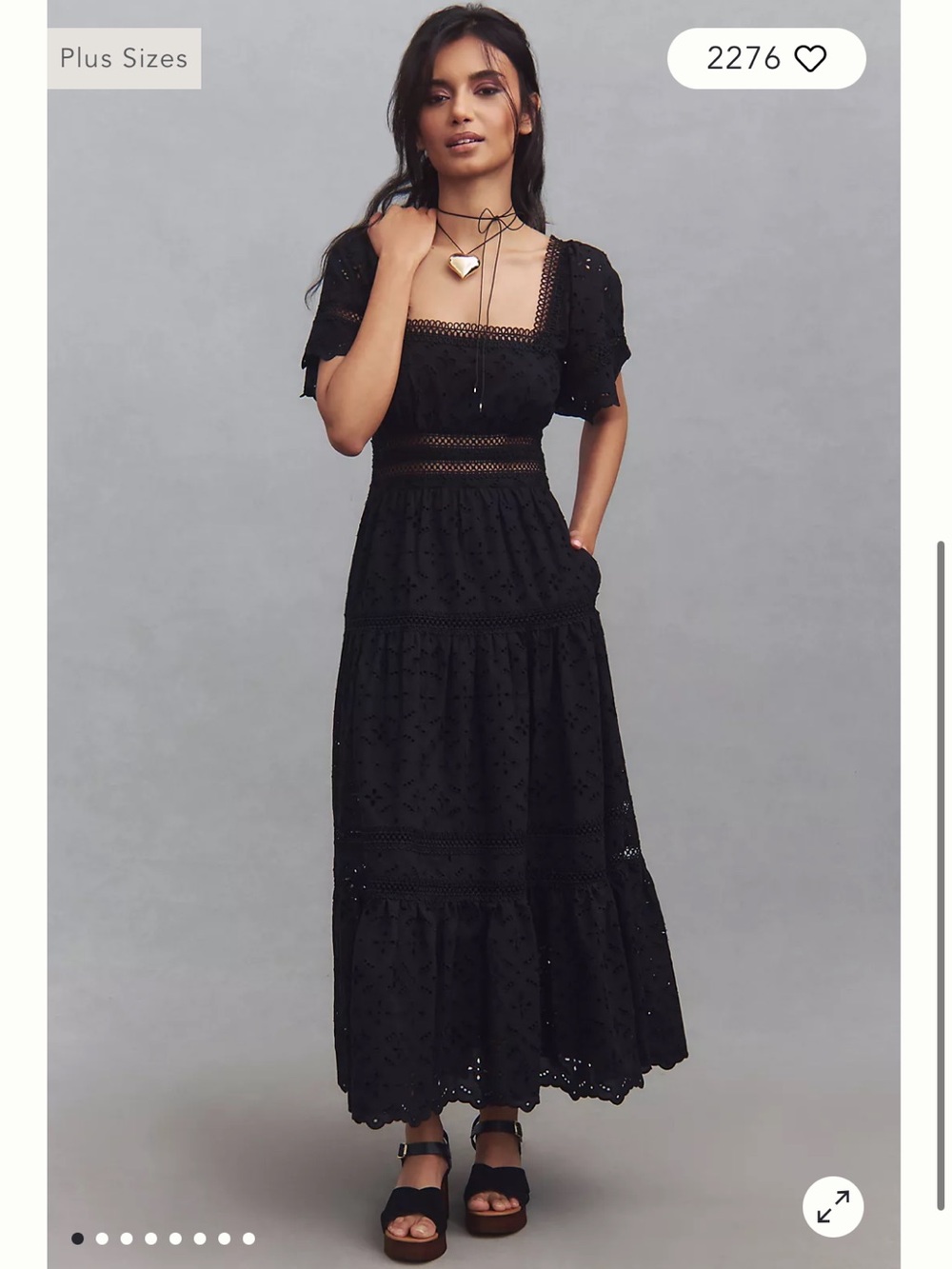NWT- The Violetta Square-Neck Eyelet Midi Dress By Maeve Anthropologie